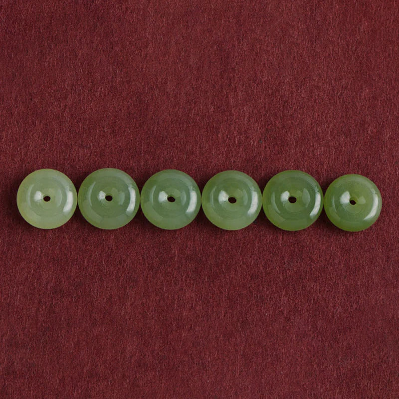 Buddha Stones Natural Hetian Jade Peace Buckle String Abundance Bracelet Anklet