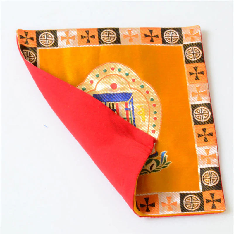 Buddha Stones Prayer Altar Mat Man-Bcu Kalachakra Healing Meditation Jacquard Mat