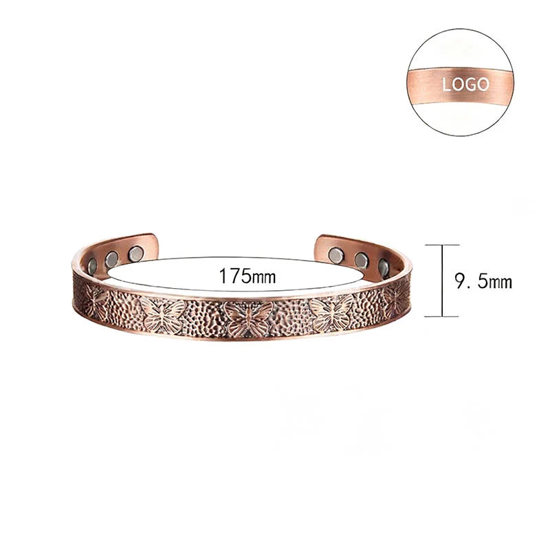 Buddha Stones Copper Open Butterfly Balance Self Care Adjustable Cuff Bracelet Bangle