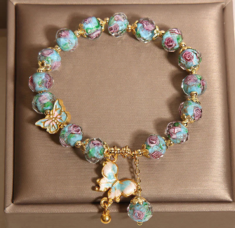 FREE Today: Love Freedom Butterfly Charm Rose Flower Liuli Bracelet