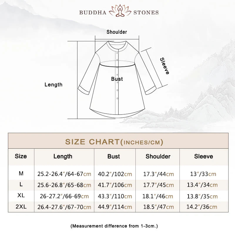 Buddha Stones Solid Color Button Three Quarter Sleeve Shirt