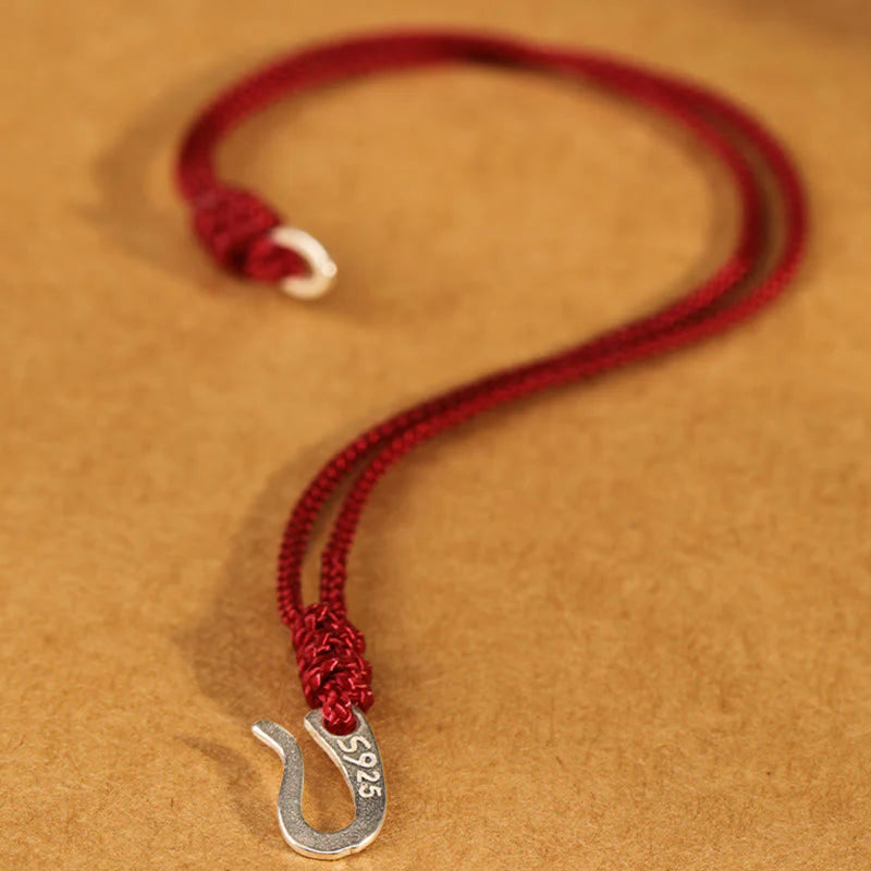 Buddha Stones 925 Sterling Silver Hook Design Red String Strength Colorful Bracelet