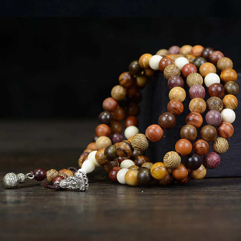 FREE Today: Calm Energy and Harmony 108 Beads Multi-Tone Natural Wood Mala