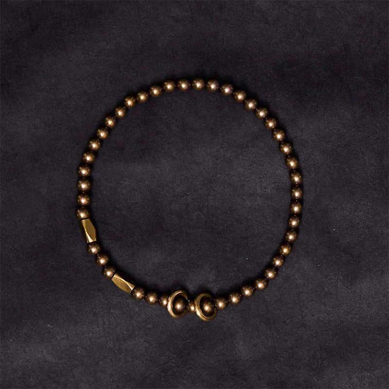 Buddha Stones Wishing You Balance and Strength Brass Bracelet Includes Gift Message Card