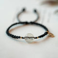 Buddha Stones Chalcedony Round Peace Buckle Positive String Bracelet