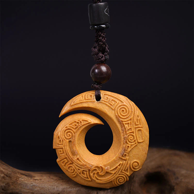 FREE Today: One's Luck Improves Design Ebony Wood Sandalwood Necklace Pendant