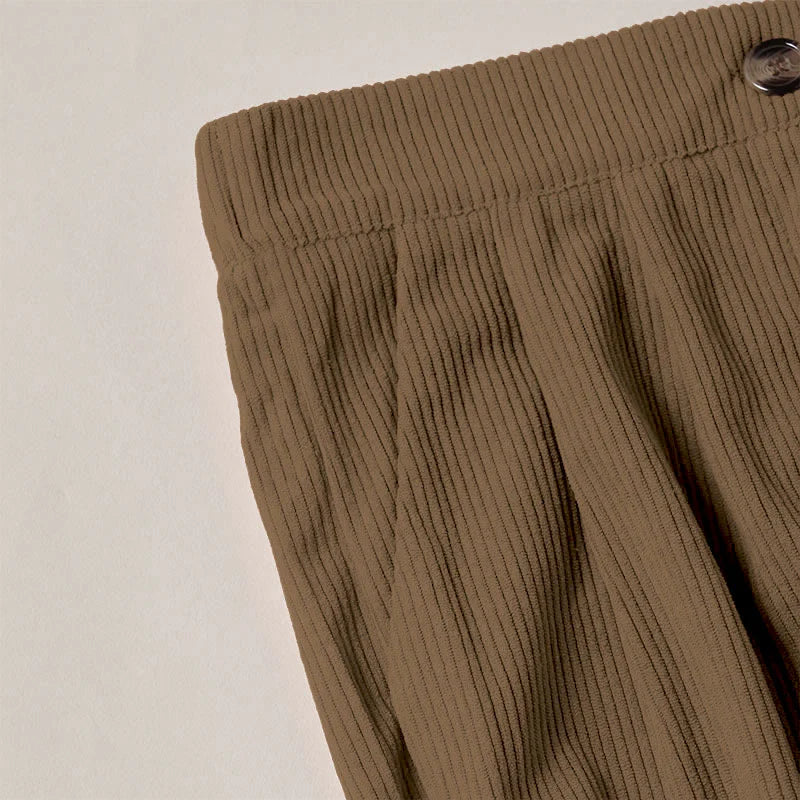 Buddha Stones Casual Corduroy Straight-leg Women's Pants With Pockets
