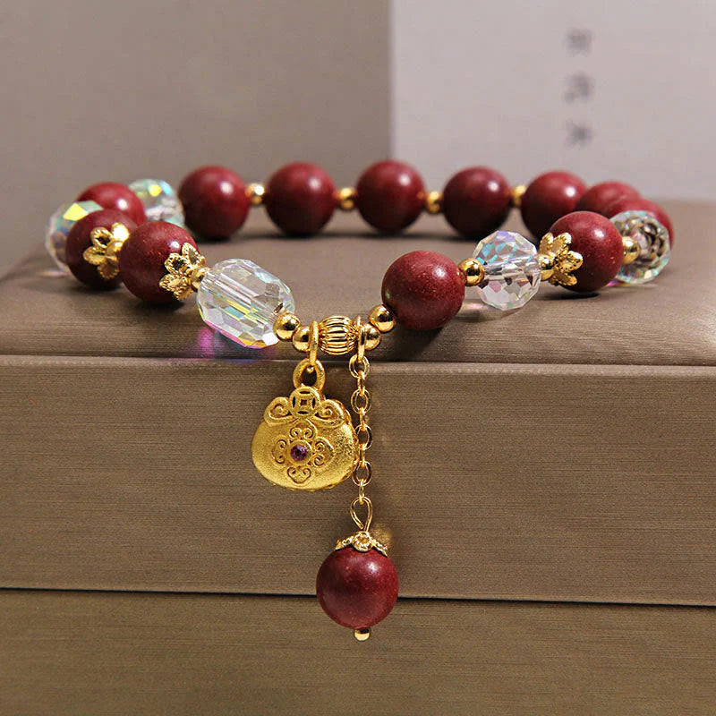 Buddha Stones Sandalwood Lucky Bag Charm Healing Bracelet