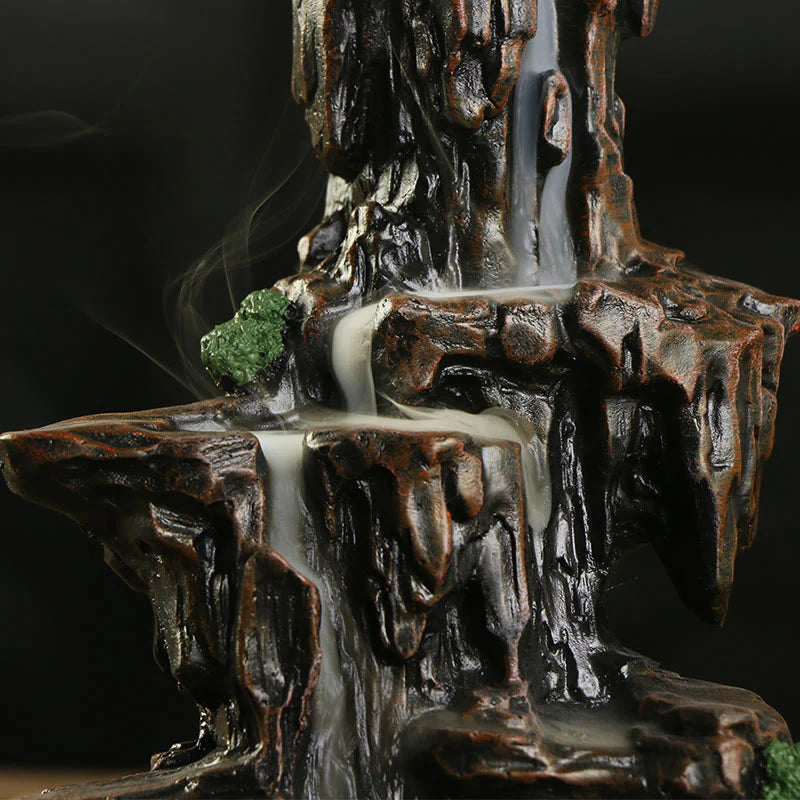 Buddha Stones Waterfall Backflow Incense Burner Mountain Tower Incense Holders
