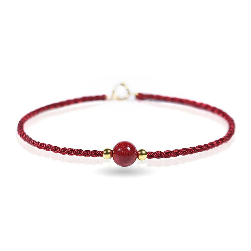 Buddha Stones Cinnabar Red String Blessing Keep Away Evil Spirits Bracelet