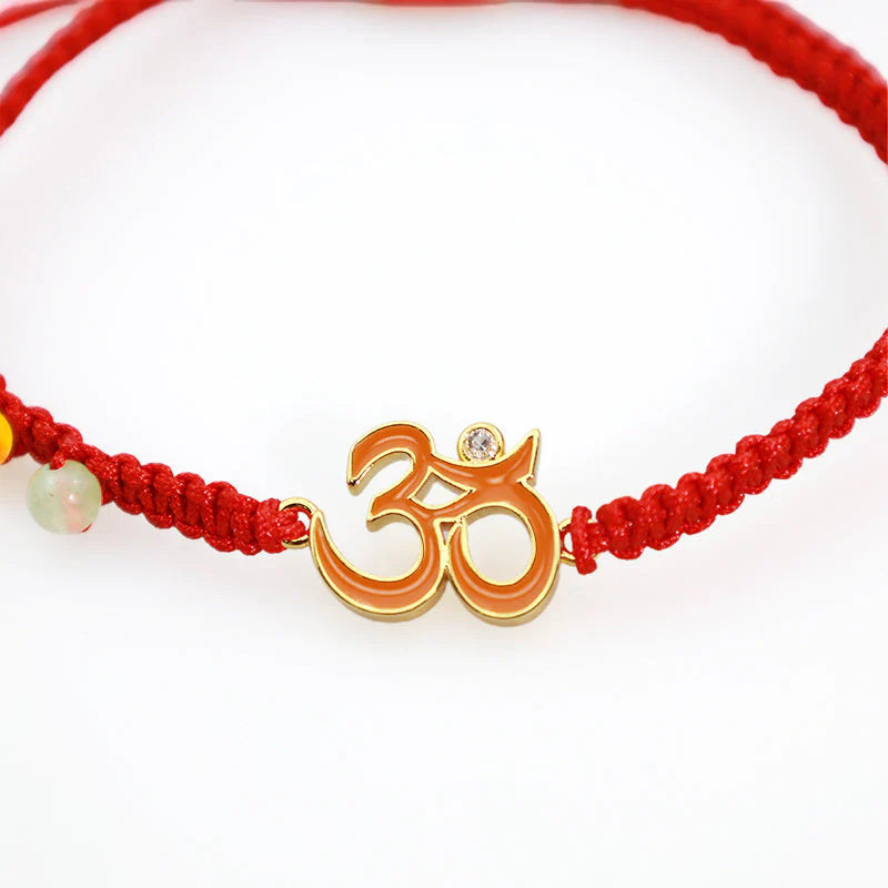 Buddha Stones Tibetan Handmade OM Mindfulness Red String Bracelet (Extra 30% Off | USE CODE: FS30)