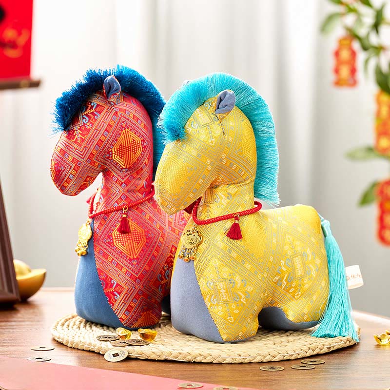 Buddha Stones Year Of The Horse Red String Embroidery Ingot Tassel Decoration