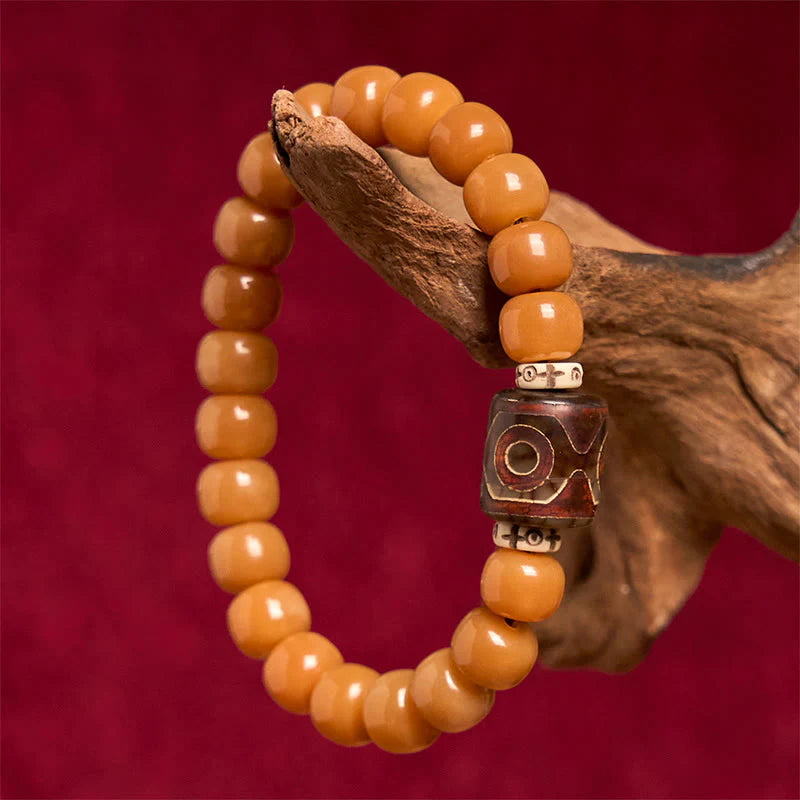 Buddha Stones Tibetan Bodhi Seed Dzi Bead Keep Away Evil Spirits Bracelet