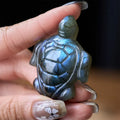 Buddha Stones Turtle Natural Labradorite Figurine Wisdom Protection Statue Home Decoration