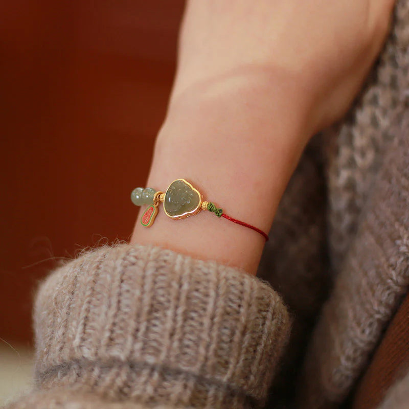 Buddha Stones Natural Jade Buddha Abundance Red String Weave Bracelet (Extra 30% Off | USE CODE: FS30)