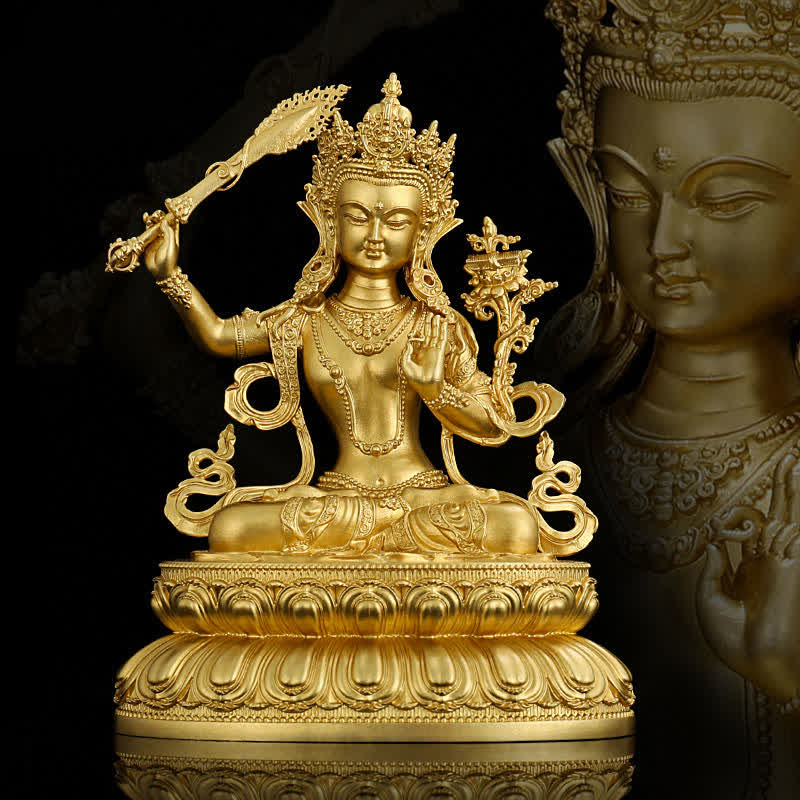Buddha Stones Shakyamuni Amitabha Medicine Buddha Figurine Serenity Copper Statue Home Decoration