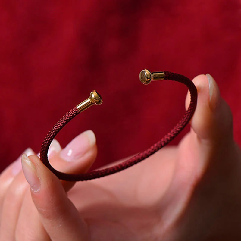 Buddha Stones Simple Design Handmade Luck Braid String Cuff Bracelet