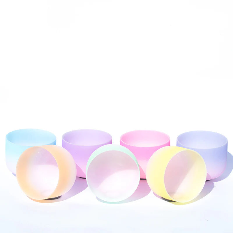 Buddha Stones Tibetan Crystal Sound Bowl Candy Color Handcrafted for Yoga and Mindfulness Meditation Singing Bowl