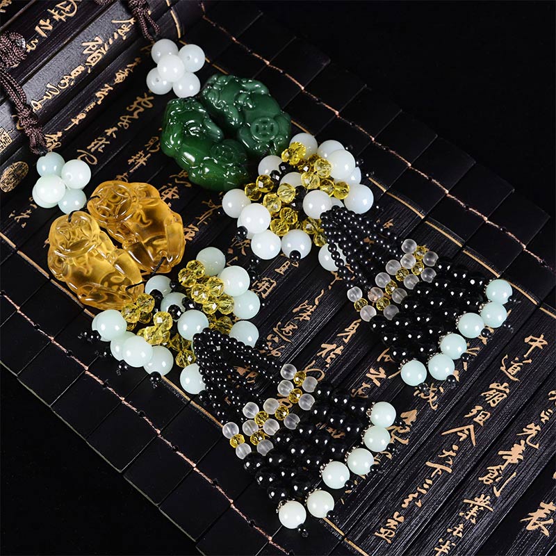 Buddha Stones FengShui Jade PiXiu Harmony Car Pendant Decoration (Extra 30% Off | USE CODE: FS30)