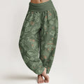 Buddha Stones Cotton Vintage Paisley Pattern Women's Elastic Waist Harem Pants