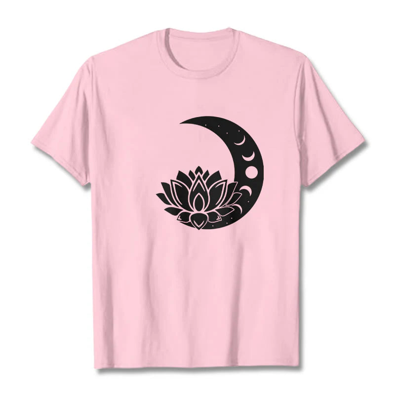 Buddha Stones Crescent Moon Lotus Flower Sun Tee T-shirt