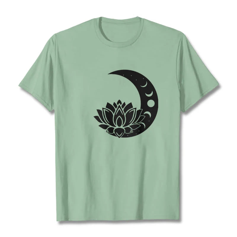 Buddha Stones Crescent Moon Lotus Flower Sun Tee T-shirt
