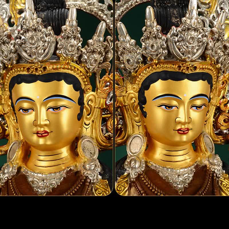 Buddha Stones Bodhisattva Green Tara Hope Copper Statue Decoration