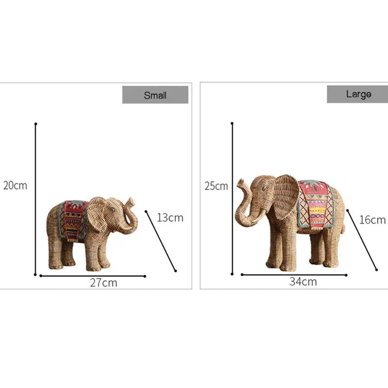 Buddha Stones Elephant Resin Wisdom Wealth Home Decoration