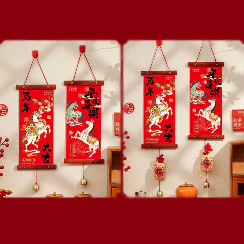 Buddha Stones Year of the Horse Chinese New Year Spring Festival Good Fortune Hanging Decoration