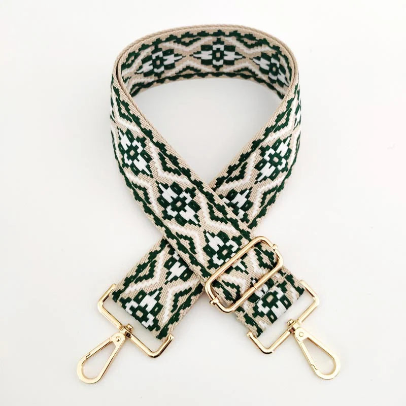 Buddha Stones Multicolor Embroidered Shoulder Bag Straps
