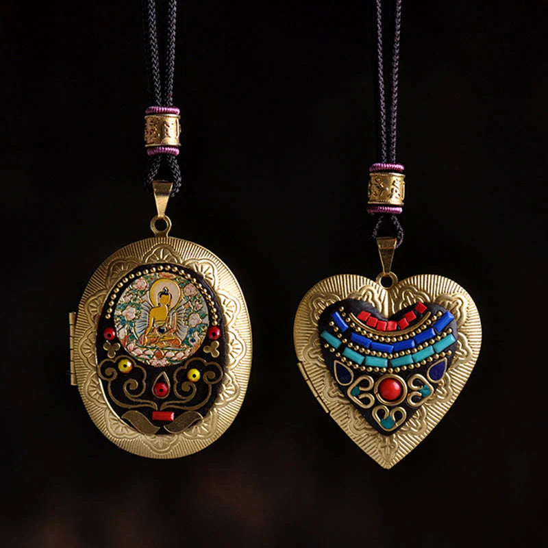 Buddha Stones Copper Kwan Yin Avalokitesvara Zakiram Wealth Pendant Necklace