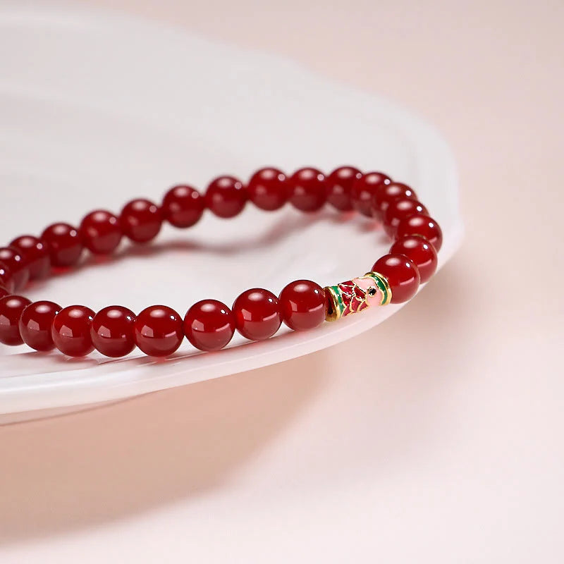 FREE Today: Confidence and Self-acceptance Natural Red Agate Lucky Koi Fish Bracelet