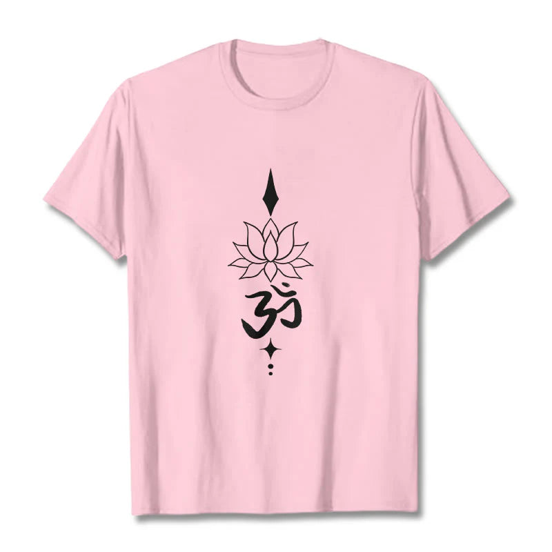 Buddha Stones Om Symbol Lotus Tee T-shirt