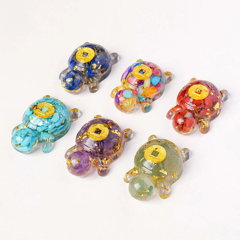 Buddha Stones Small Various Crystal Green Aventurine Amethyst Turtle Copper Coins Luck Home Decoration