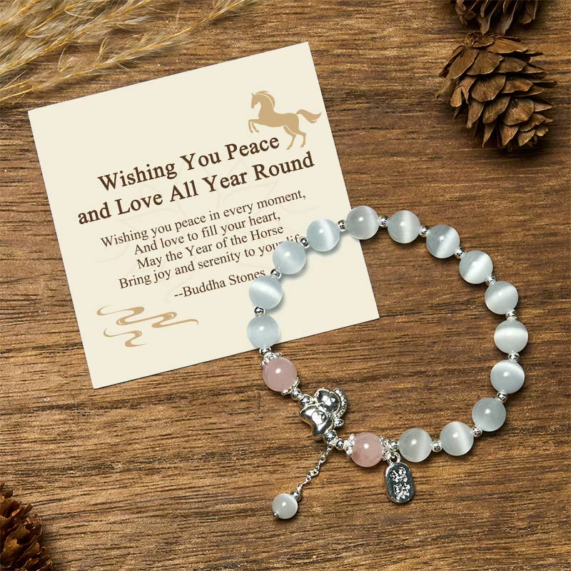Buddha Stones Wishing You Peace and Love All Year Round Year of the Horse Includes Gift Message Card
