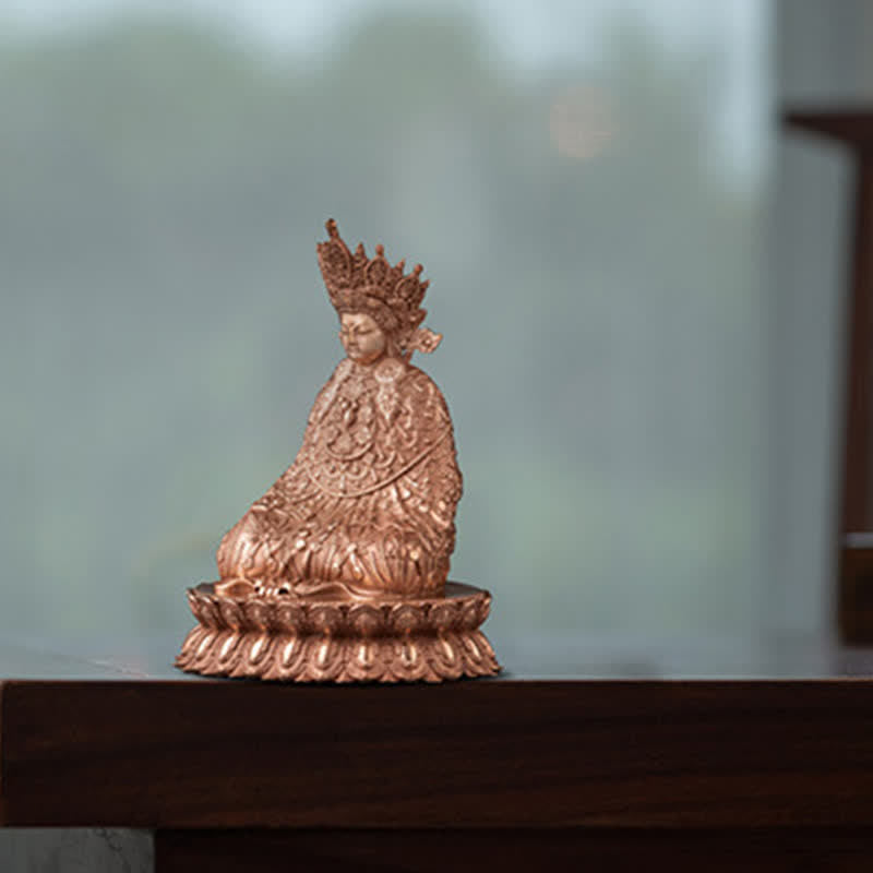 Buddha Stones Shakyamuni Figurine Compassion Handmade Copper Statue Decoration