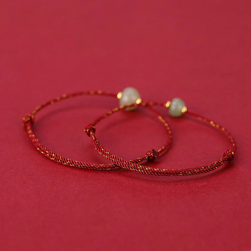 Buddha Stones 925 Sterling Silver Plated Gold Hetian Jade Lotus Luck Red String Bracelet