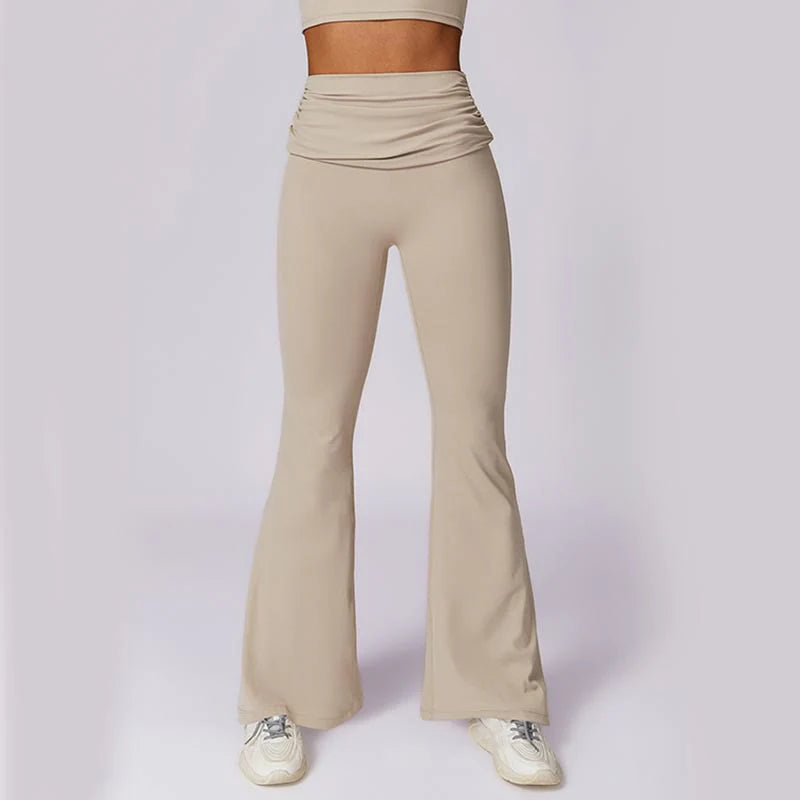 Buddha Stones Sleeveless Backless Strap Tank Top Bra Flared Pants Sports Fitness Yoga