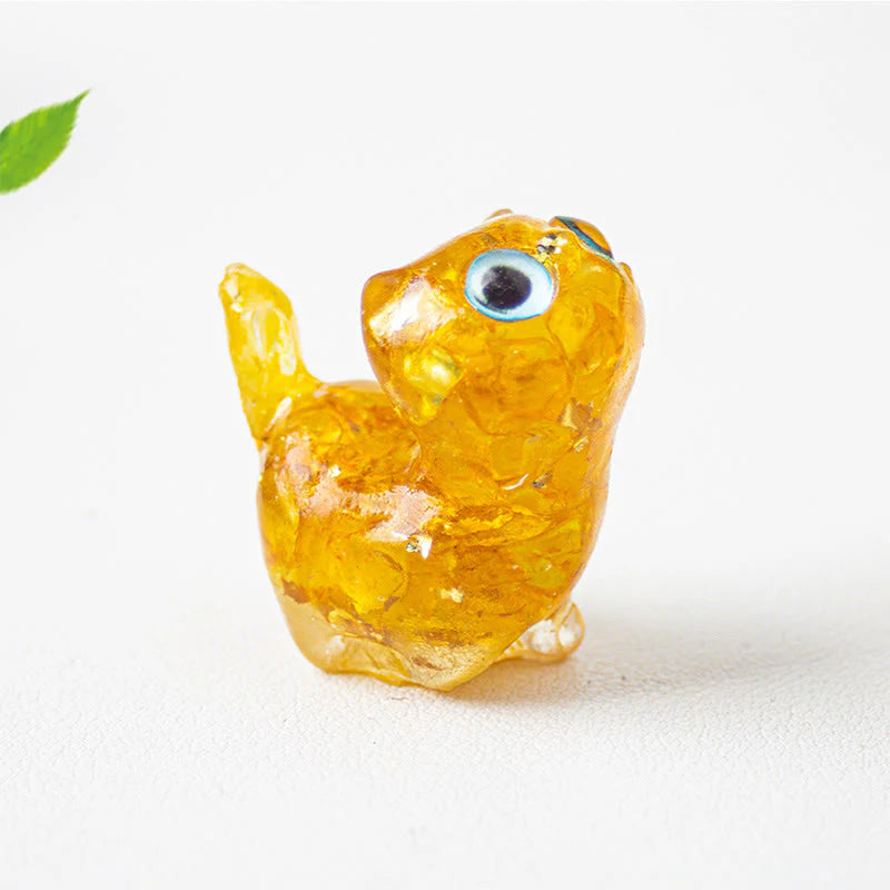 Buddha Stones Crystal Drip Resin Small Cat Serenity Fulfilment Decoration Statue