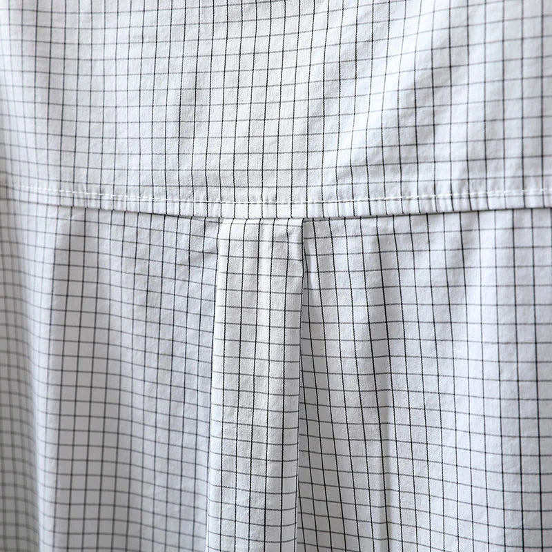 Buddha Stones Plaid Contrasting Buttons Down Long Sleeve Women's Cotton Shirt