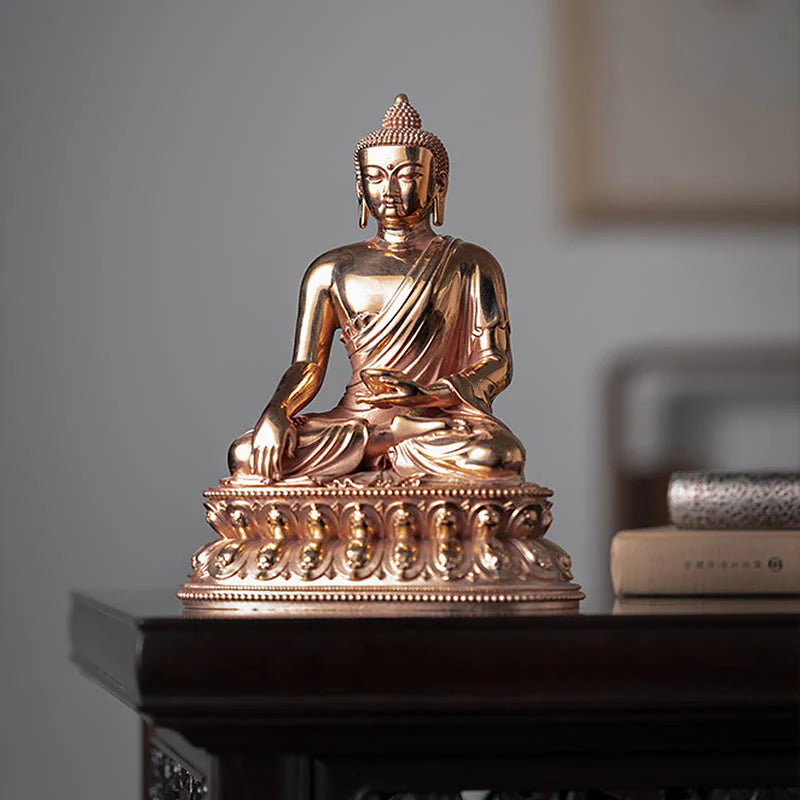 Buddha Stones Gautama Shakyamuni Buddha Figurine Serenity Copper Statue Home Decoration