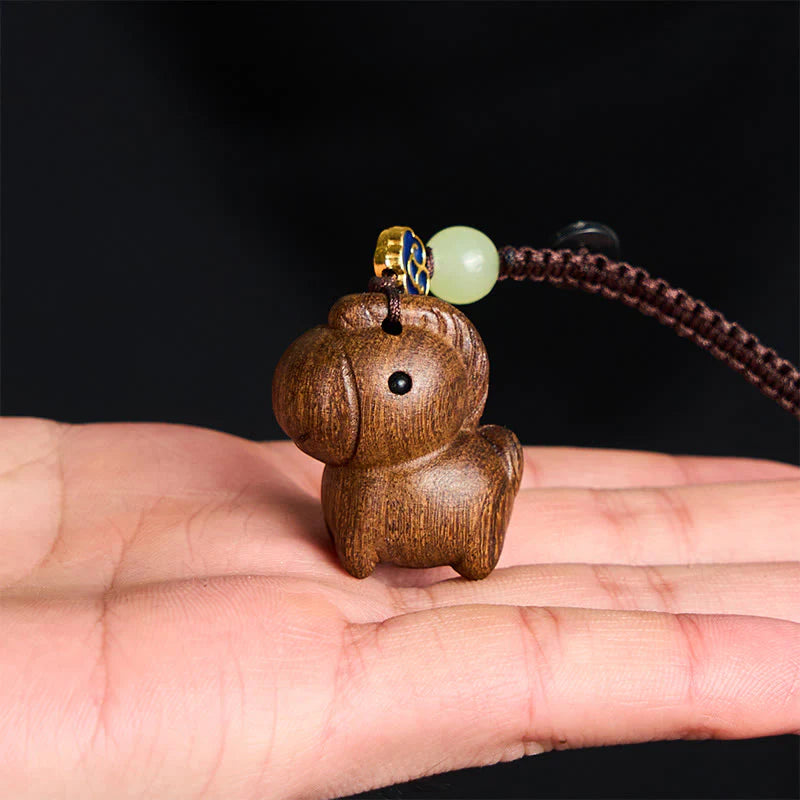 Buddha Stones Hoping You Have a Joyful Year Year of the Horse Rainbow Eucalyptus Small Leaf Red Sandalwood Key Chain Includes Gift Message Card