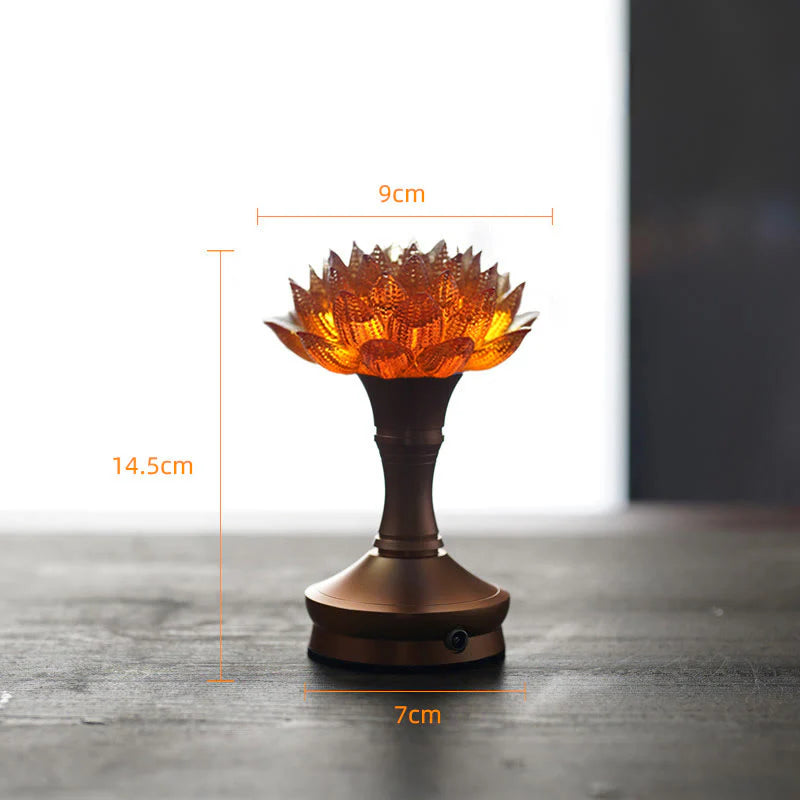 Buddha Stones Lotus Liuli Glass Copper Brass New Begining Home Decoration