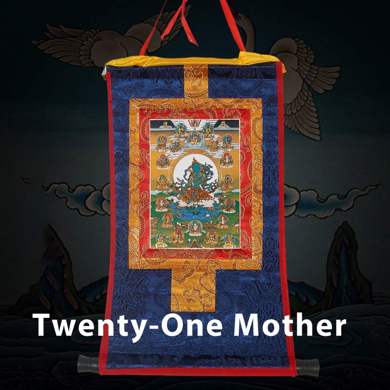Buddha Stones Tibetan Framed Thangka Blessing Protection Decoration (Extra 30% Off | USE CODE: FS30)