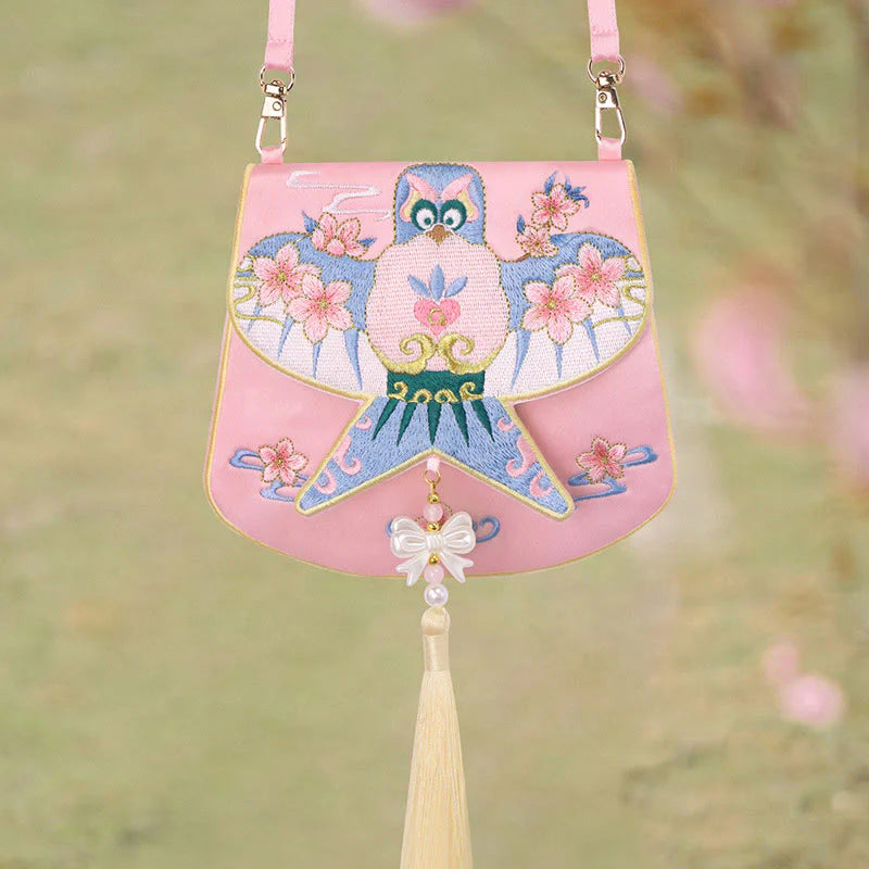 Buddha Stones Luck Embroidery Lotus Koi Fish Rabbit Flower Hanfu Bag Crossbody Bag Shoulder Bag