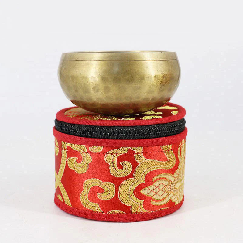 Buddha Stones Tibetan Singing Bowl Storage Bag with Zipper Closure Decoration