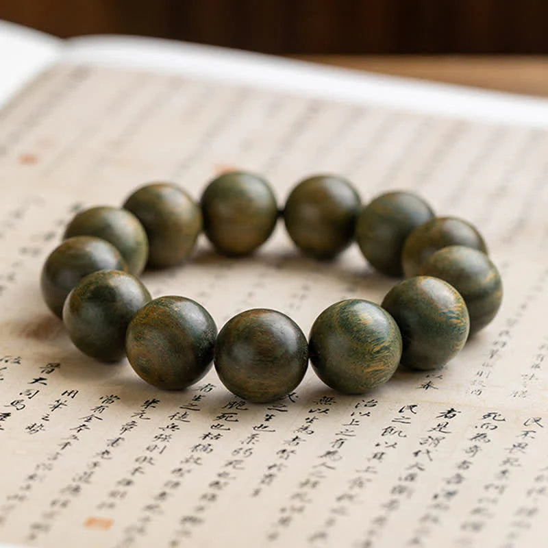Buddha Stones Tibetan Green Sandalwood Soothing Cure Bracelet (Extra 35% Off | USE CODE: FS35)