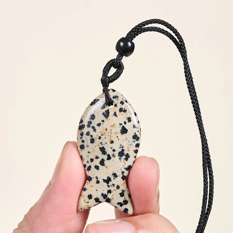 Buddha Stones Koi Fish Pink Crystal Indian Agate Amethyst Topaz Red Jasper Success Warmth Necklace Pendant