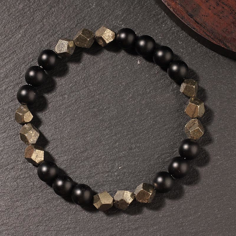 Buddha Stones Pyrite Frosted Stone Confidence Balance Bracelet
