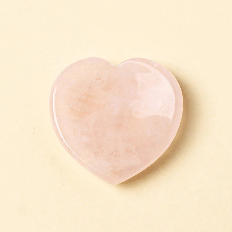 FREE Today: Positive and Motivation Heart Worry Stone Opal Rose Quartz Crystal Decor 4*4*0.7cm